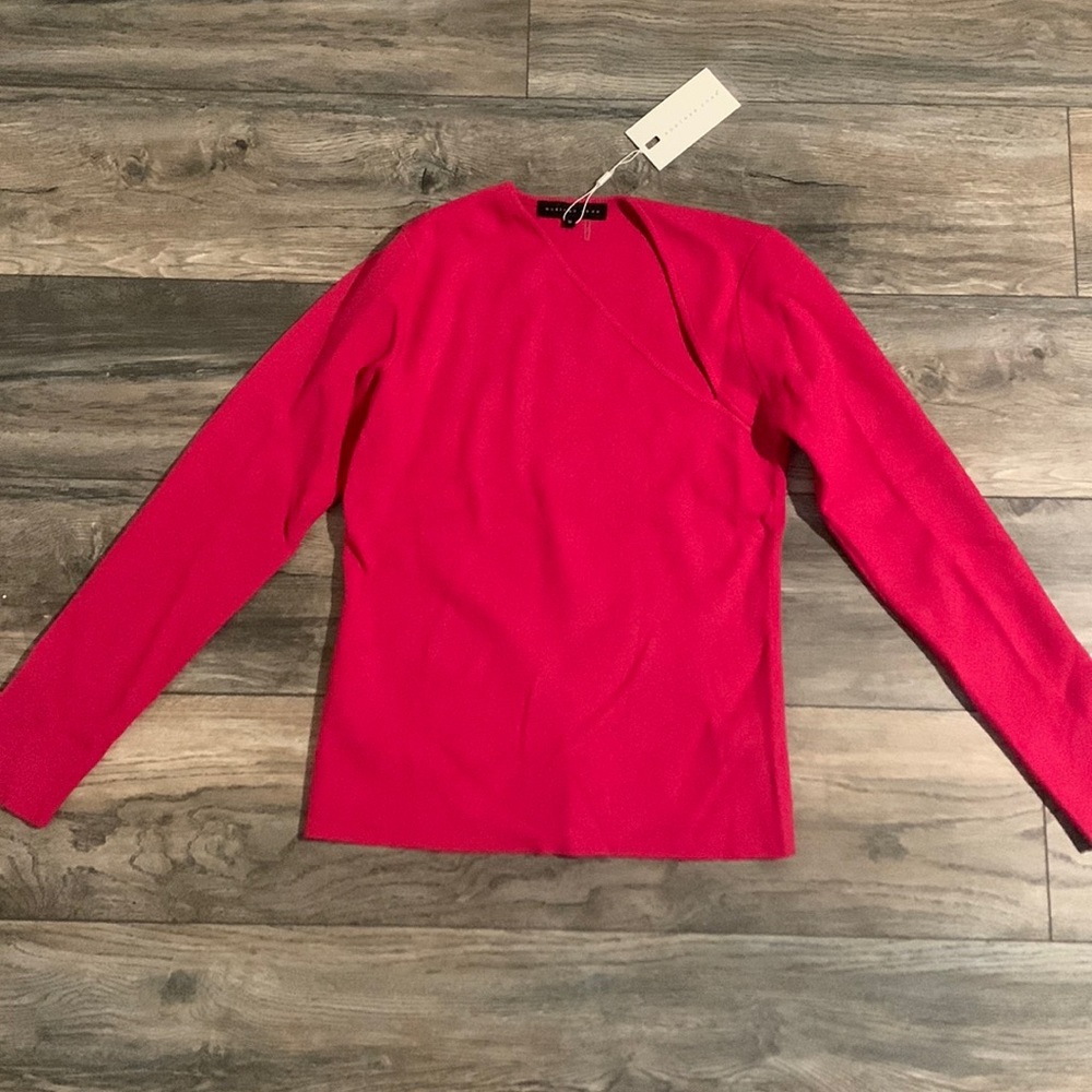 Endless Rose pink knit sweater with front cut (left side)